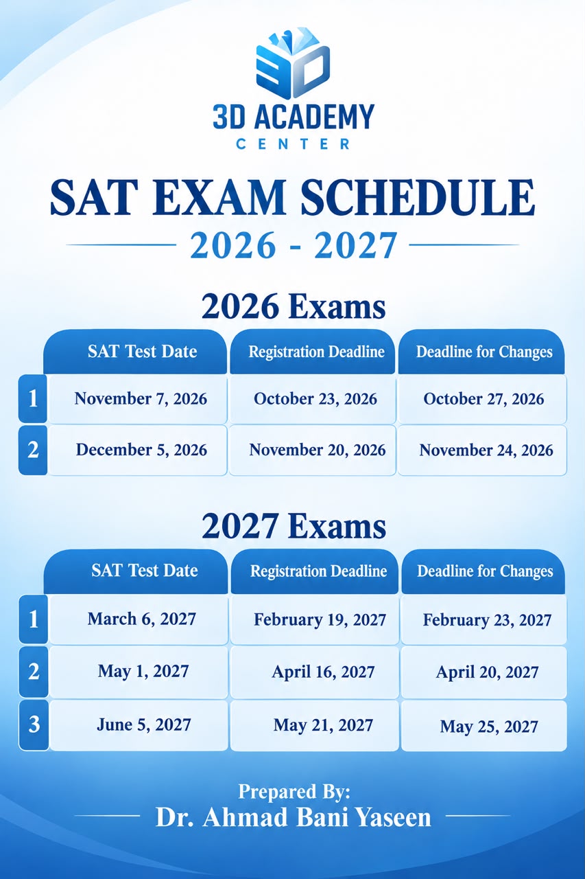 Digital SAT Exam Schedule